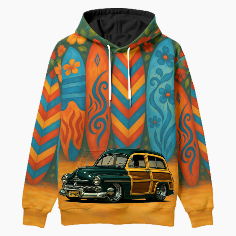 9P1950 (CA) Woodie Hoodie - Surfboard