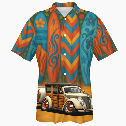 9TZA474 (CA) Hawaiian Shirt - Surfboard