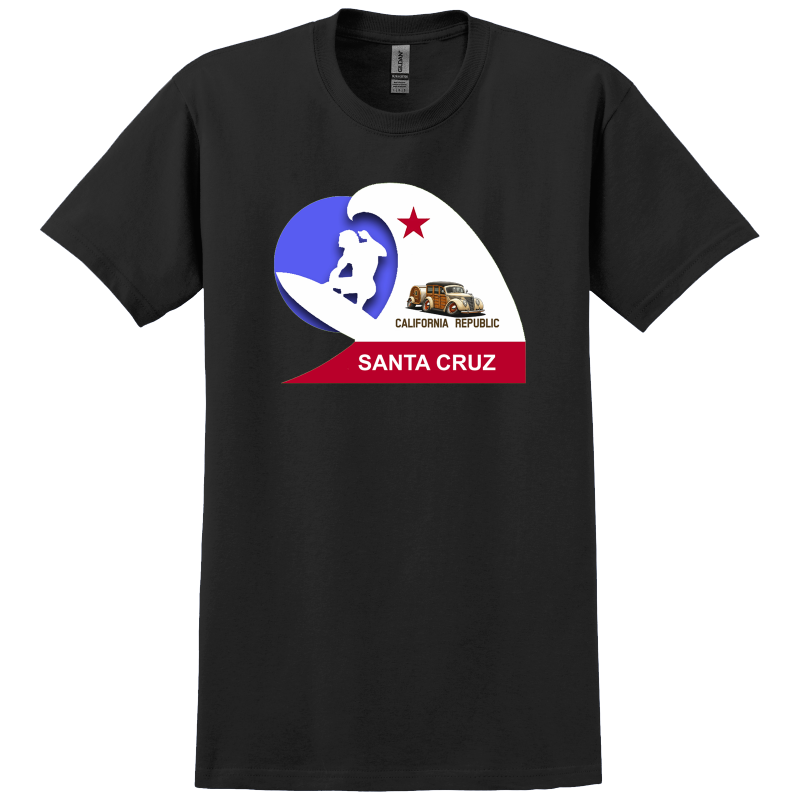 9TZA474 (CA) T-Shirt WoW Santa Cruz California Surfer