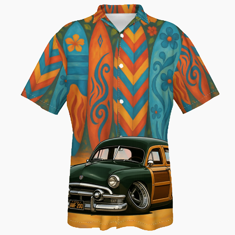 AWF200 (CA) Hawaiian Shirt - Surfboard
