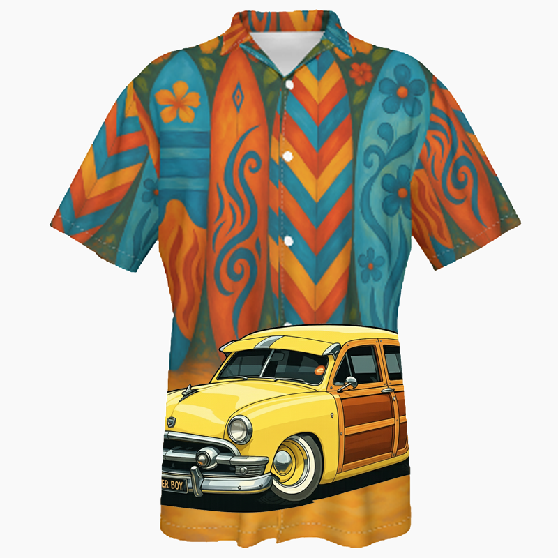BEACHGY (CA) Hawaiian Shirt - Surfboard