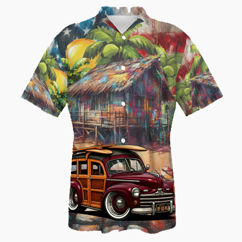 BF0046 (CA) Hawaiian Shirt - Patriotic