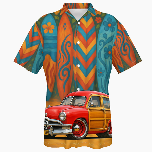 BJP532 (CA) Hawaiian Shirt - Surfboard