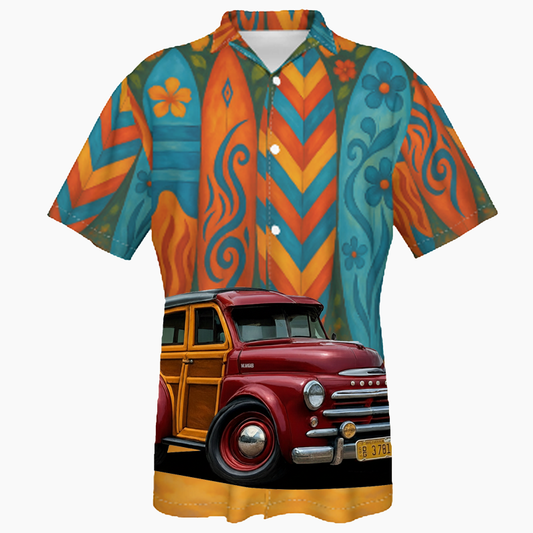 DG3781 (CA) Hawaiian Shirt - Surfboard