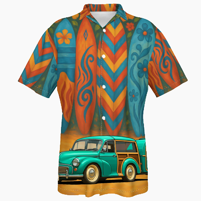 EAK925 (CA) Hawaiian Shirt - Surfboard