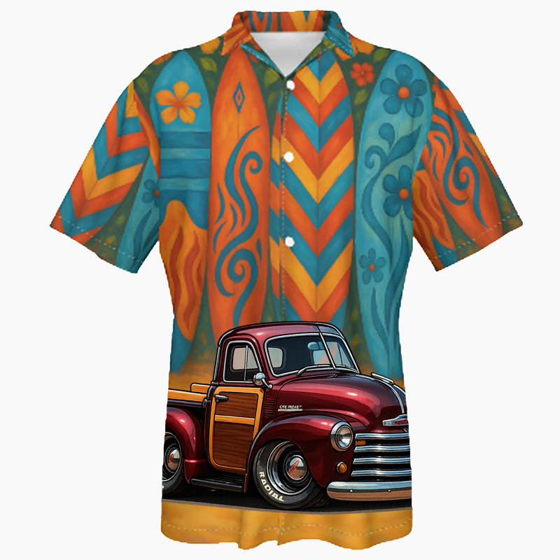 F21198 (CA) Hawaiian Shirt - Surfboard