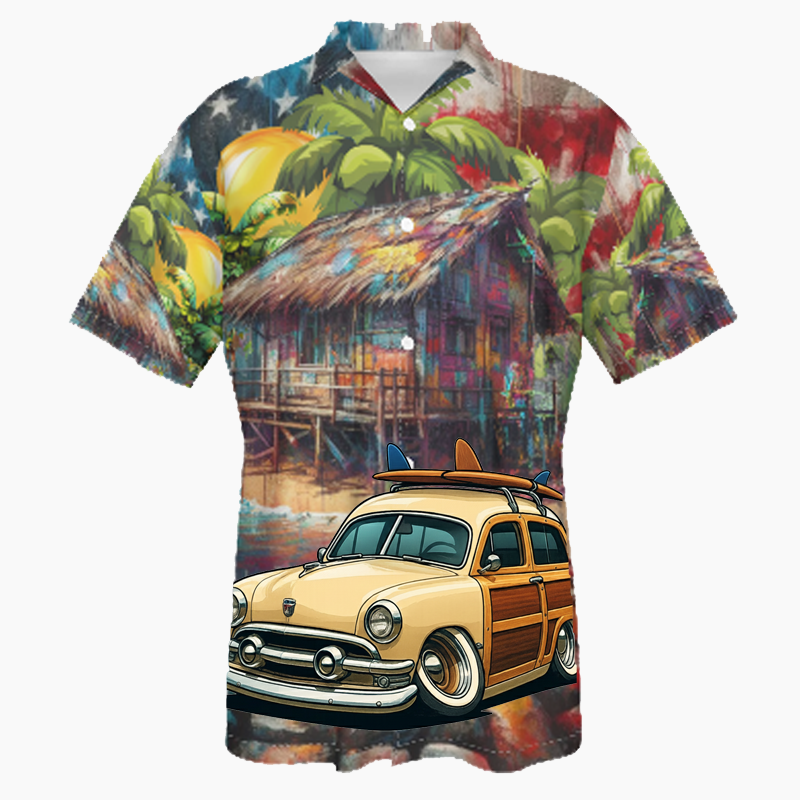 FWOOD51 (CA) Hawaiian Shirt - Patriotic