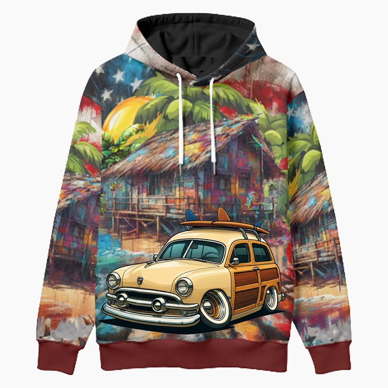 FWOOD51 (CA) Woodie Hoodie - Patriotic