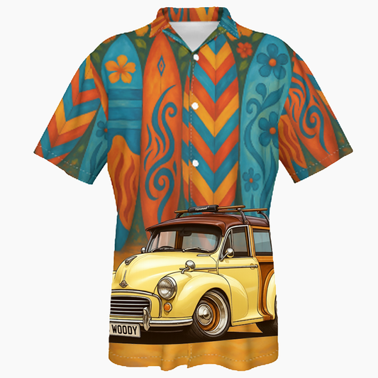 GBWoody (UK) Hawaiian Shirt - Surfboard