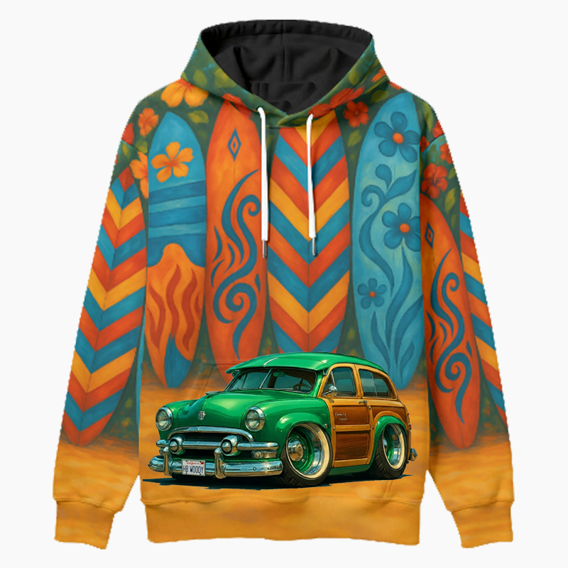 HBWOODY (CA) Woodie Hoodie - Surfboard