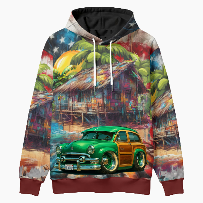 HBWOODY (CA) Woodie Hoodie - Patriotic