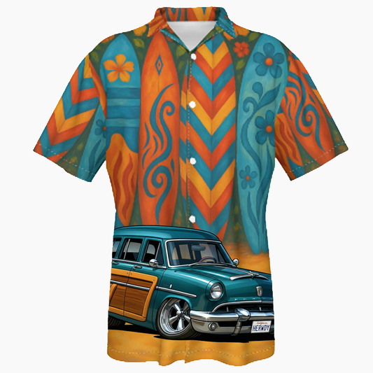 HERWDY (CA) Hawaiian Shirt - Surfboard
