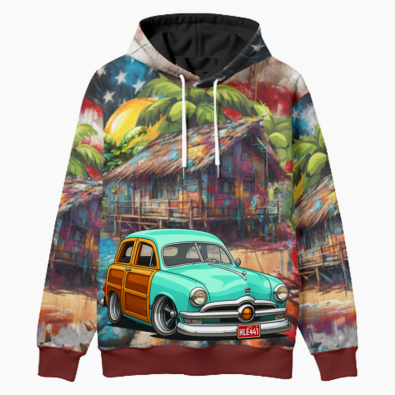 HLE441 (CU) Woodie Hoodie - Patriotic
