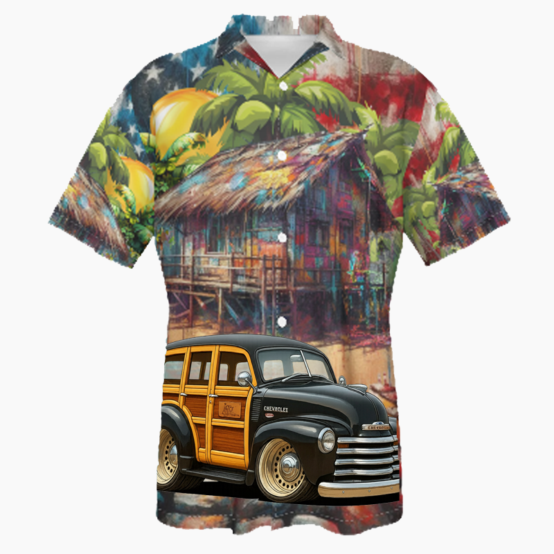 HV297T (CA) Hawaiian Shirt - Patriotic