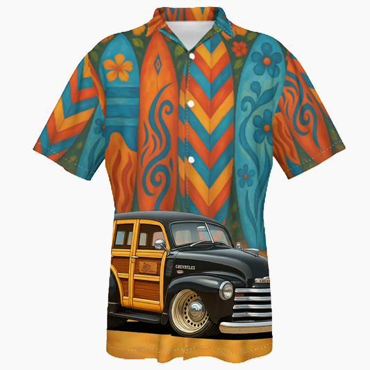 HV297T (CA) Hawaiian Shirt - Surfboard