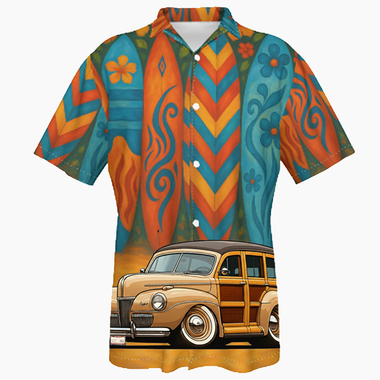 HV3062 (CA) Hawaiian Shirt - Surfboard