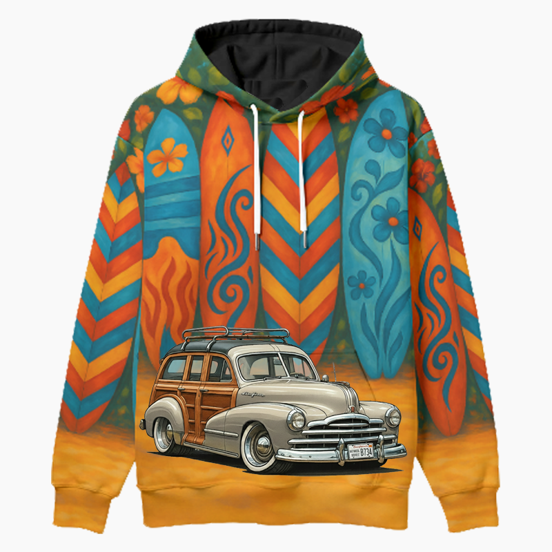 HVB734 (CA) Woodie Hoodie - Surfboard