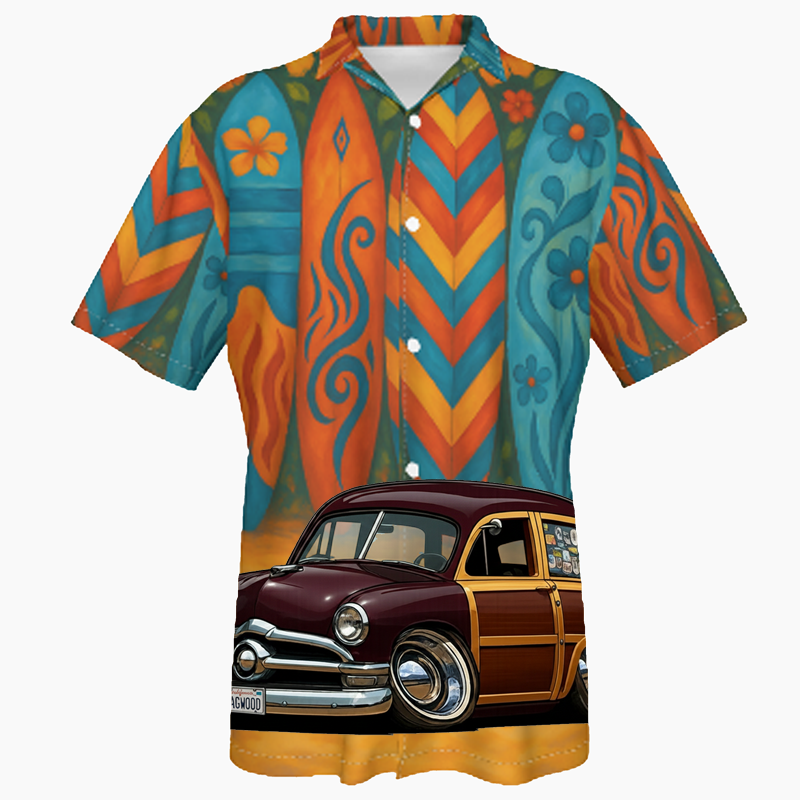 JAGWOOD (CA) Hawaiian Shirt - Surfboard