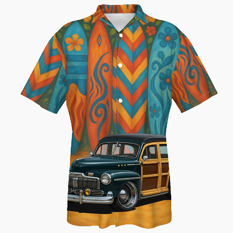 KLWOODY (CA) Hawaiian Shirt - Surfboard
