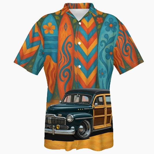 KLWOODY (CA) Hawaiian Shirt - Surfboard