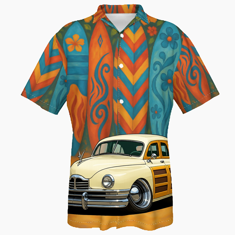 KRZ4NU (CA) Hawaiian Shirt - Surfboard
