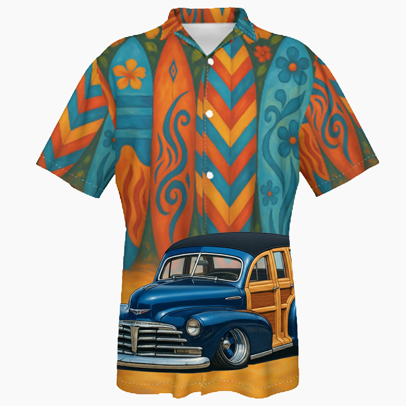 LOZ779 (CA) Hawaiian Shirt - Surfboard