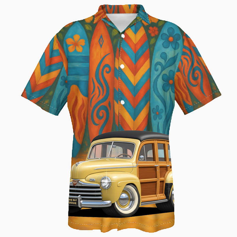 OLDIEBUTWOODIE (XX) Hawaiian Shirt - Surfboard