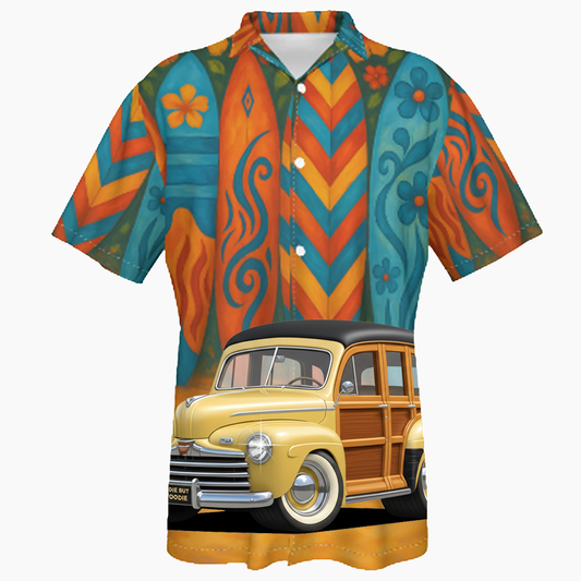 OLDIEBUTWOODIE (XX) Hawaiian Shirt - Surfboard