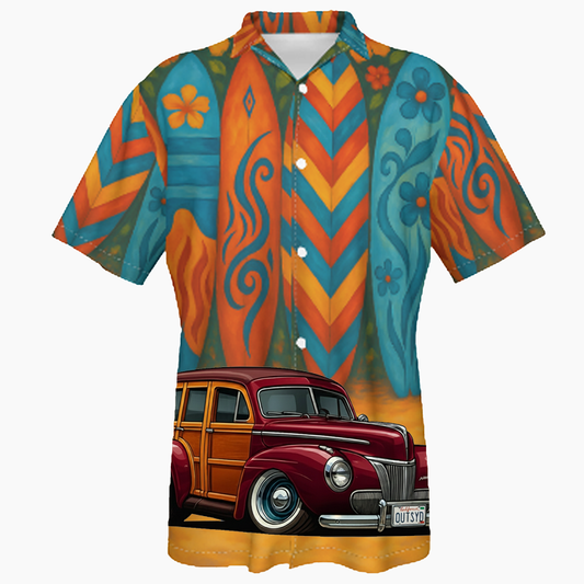 OUTSYD (CA) Hawaiian Shirt - Surfboard