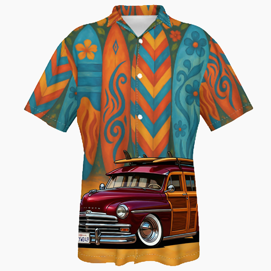 PLYWD49 (CA) Hawaiian Shirt - Surfboard