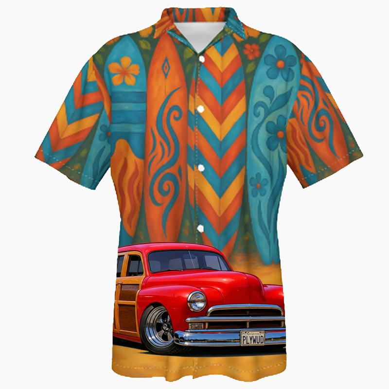 PLYWUD (CA) Hawaiian Shirt - Surfboard