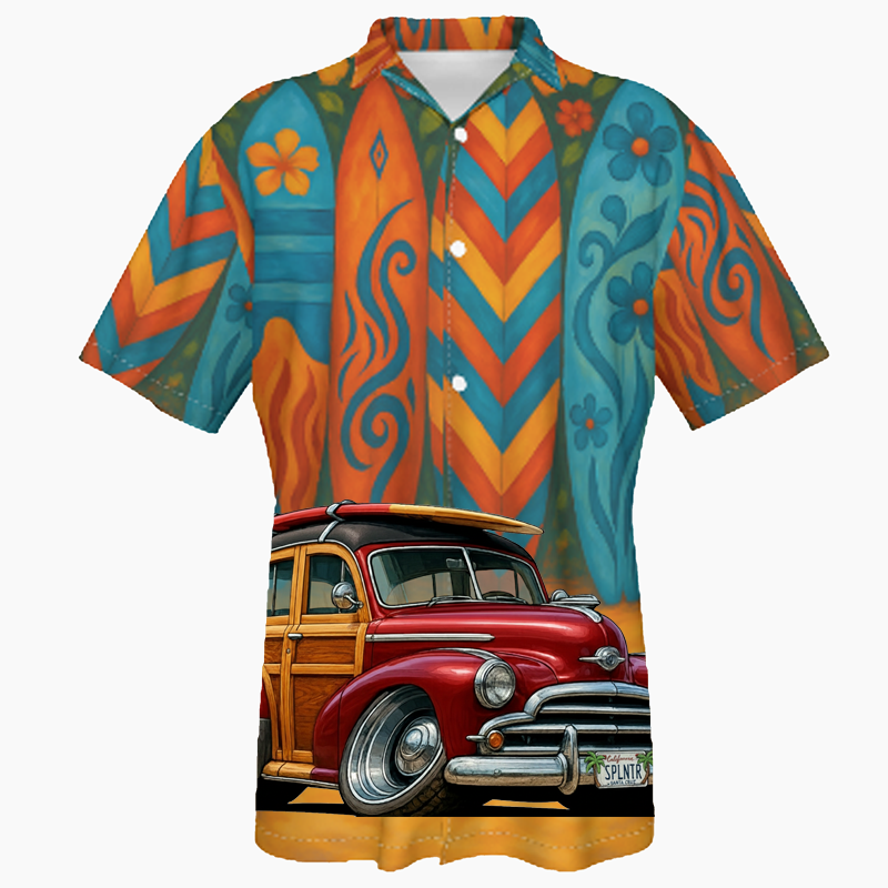 SPLNTR (CA) Hawaiian Shirt - Surfboard
