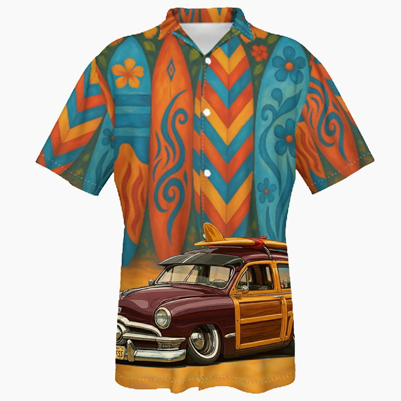 SSURFSS (CA) Hawaiian Shirt - Surfboard