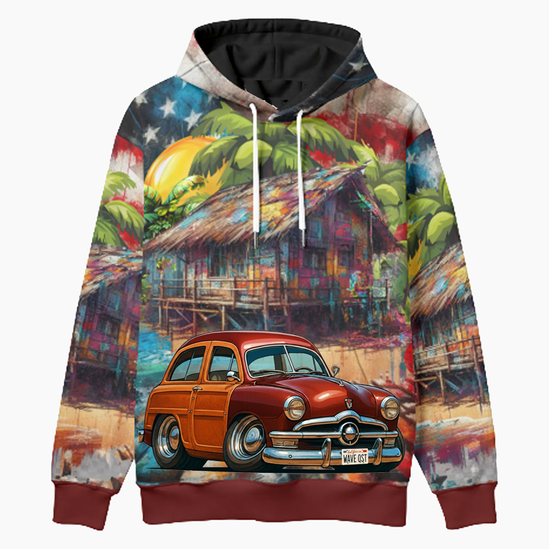 WAVEQST (CA) Woodie Hoodie - Patriotic