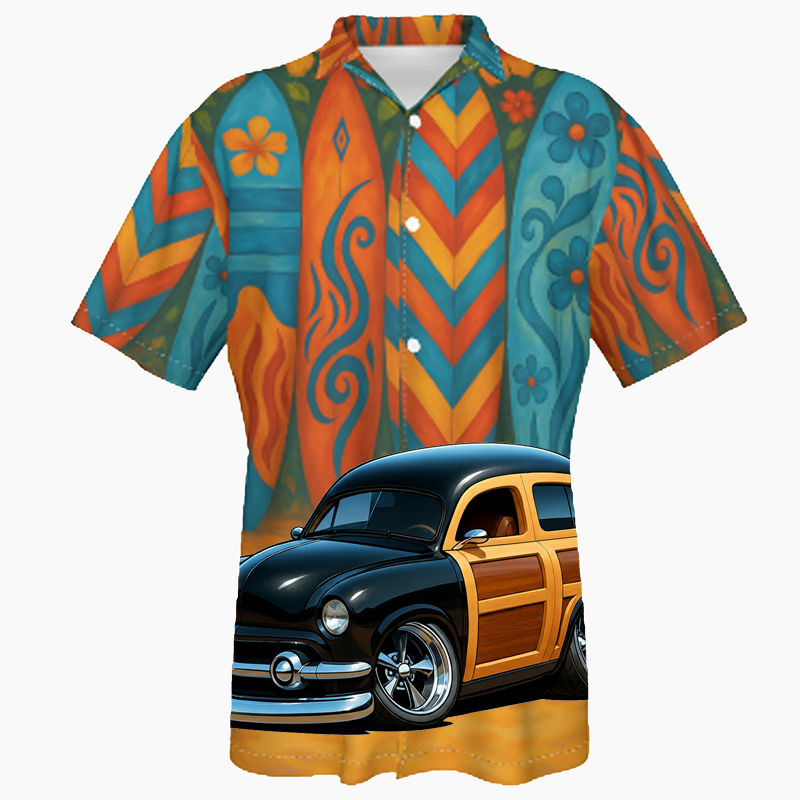 WDNROD (CA) Hawaiian Shirt - Surfboard