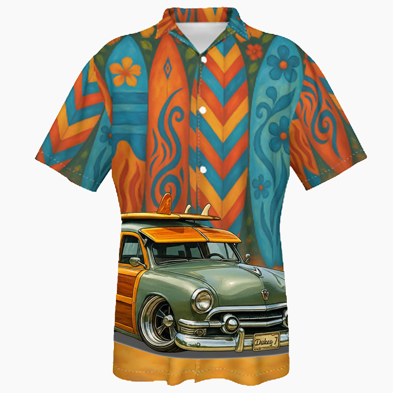 WDY51 (CA) Hawaiian Shirt - Surfboard