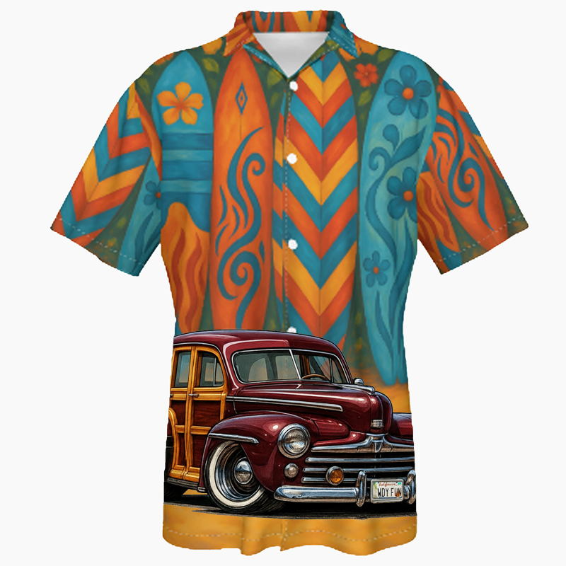 WDYFUN (CA) Hawaiian Shirt - Surfboard