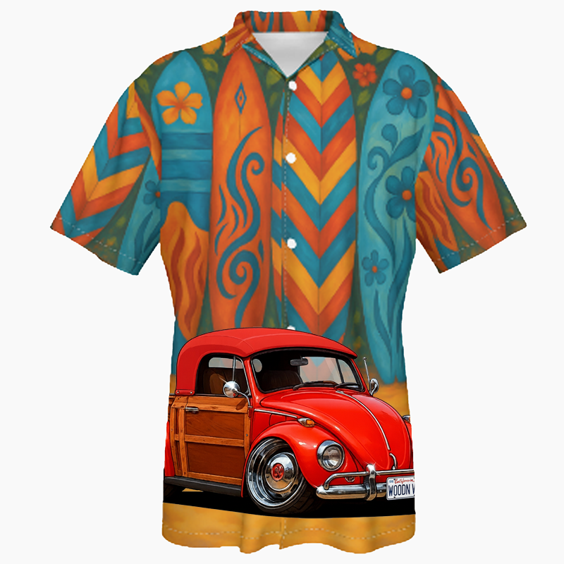 WOODNVW (CA) Hawaiian Shirt - Surfboard