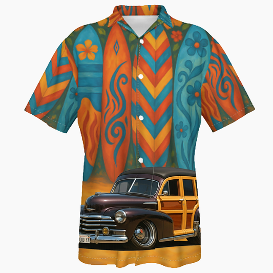 WOODYA (CA) Hawaiian Shirt - Surfboard
