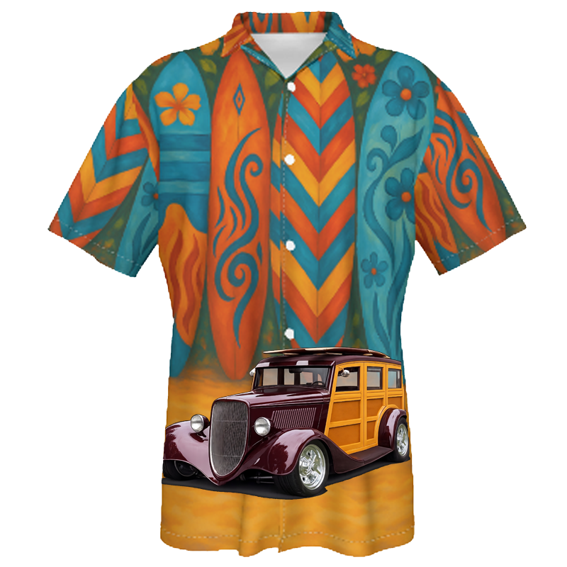WUDN33 (CA) Hawaiian Shirt - Surfboard