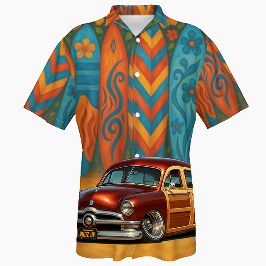 WUDZUP (CA) Hawaiian Shirt - Surfboard