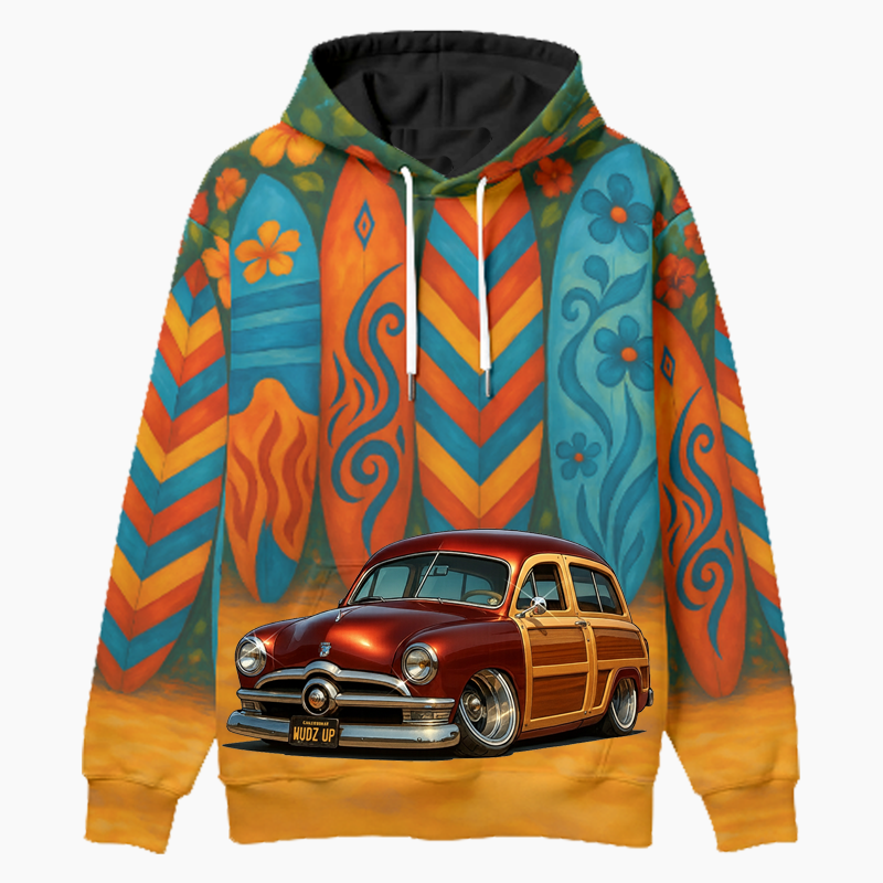 WUDZUP (CA) Woodie Hoodie - Surfboard