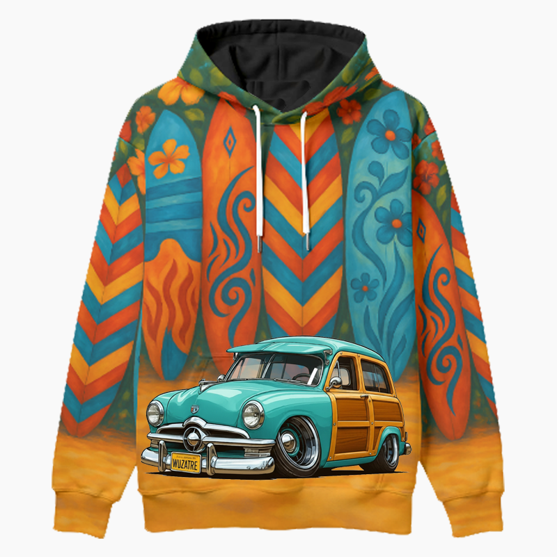 WUZATRE (CA) Woodie Hoodie - Surfboard