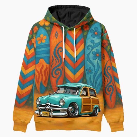 WUZATRE (CA) Woodie Hoodie - Surfboard
