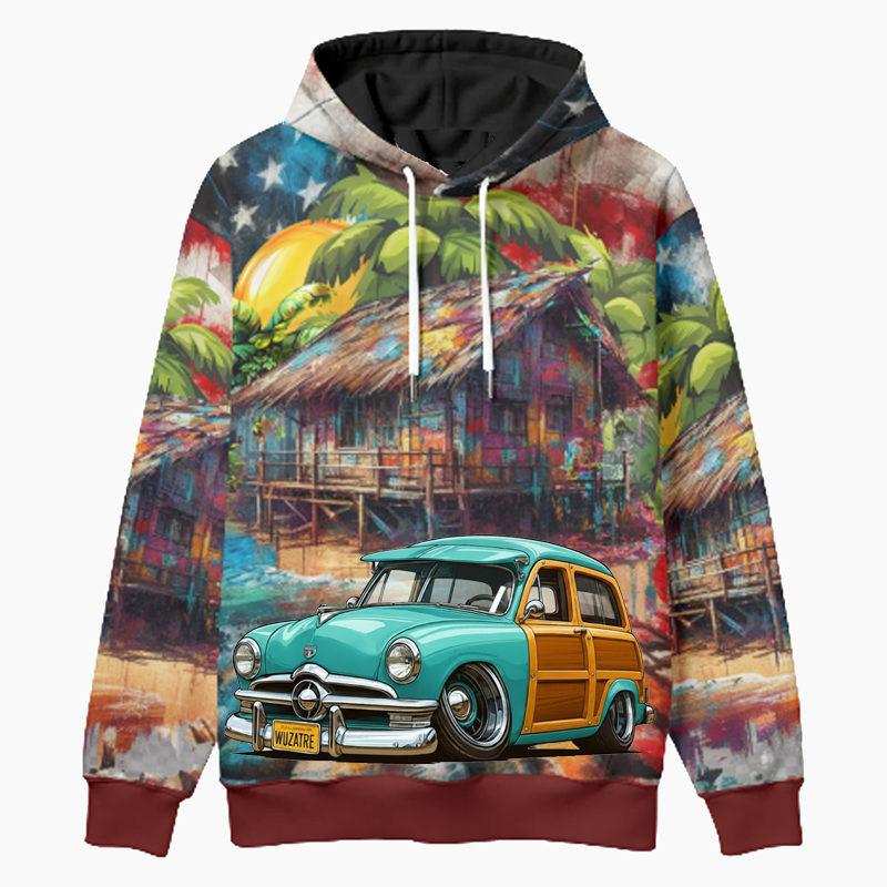 WUZATRE (CA) Woodie Hoodie - Patriotic