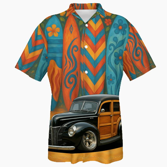 WZATREE (CA) Hawaiian Shirt - Surfboard
