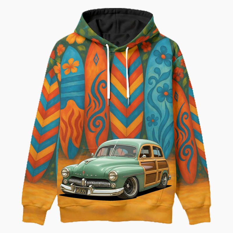 XEE221 (CA) Woodie Hoodie - Surfboard